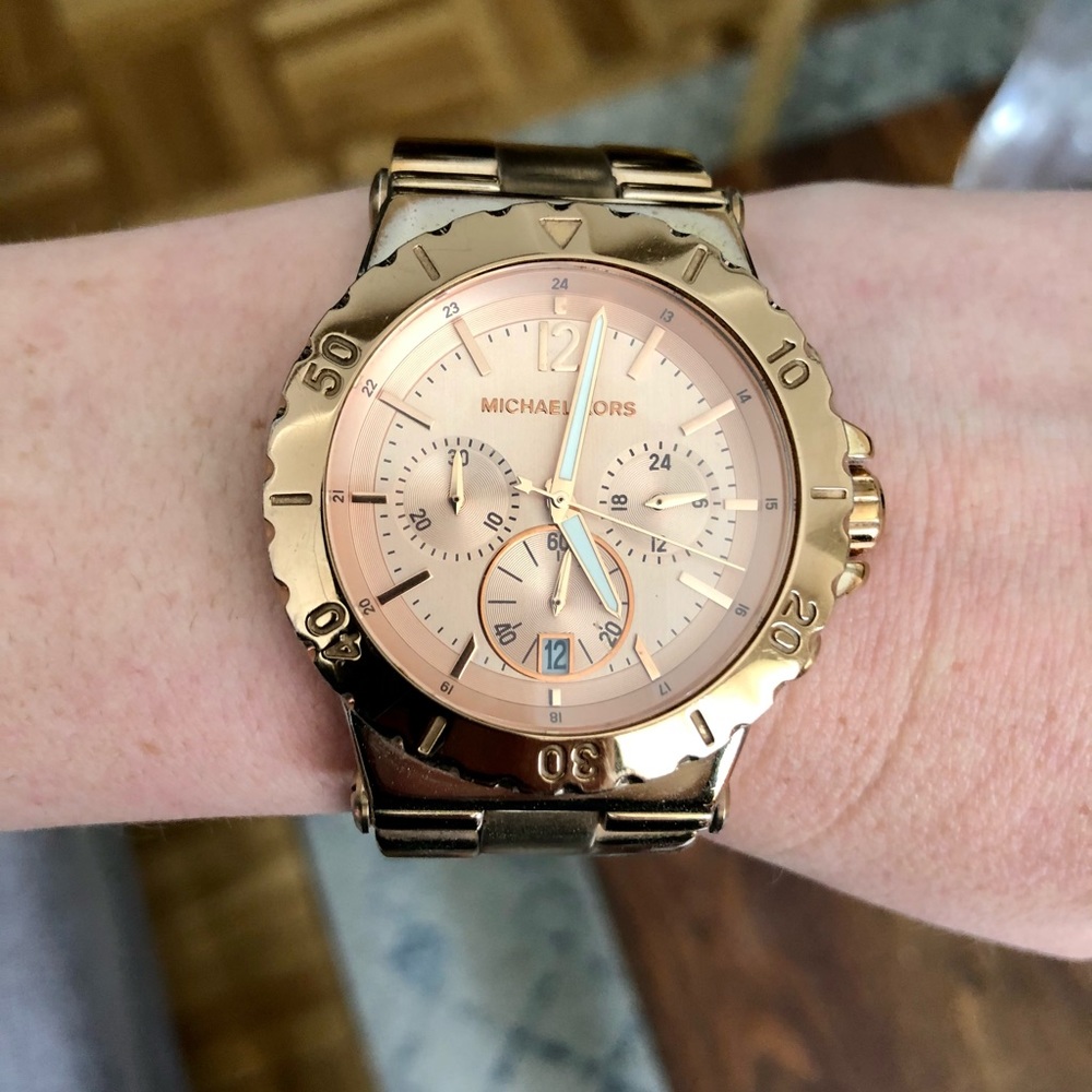 Michael Kors 45mm Rose Gold Chronograph Watch
